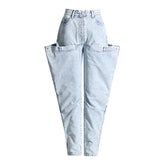 Jean skinny amincissant taille haute à coutures rétro uniques